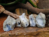 Natural Blue Lace Agate Geodes x 5 From Nsanje, Malawi