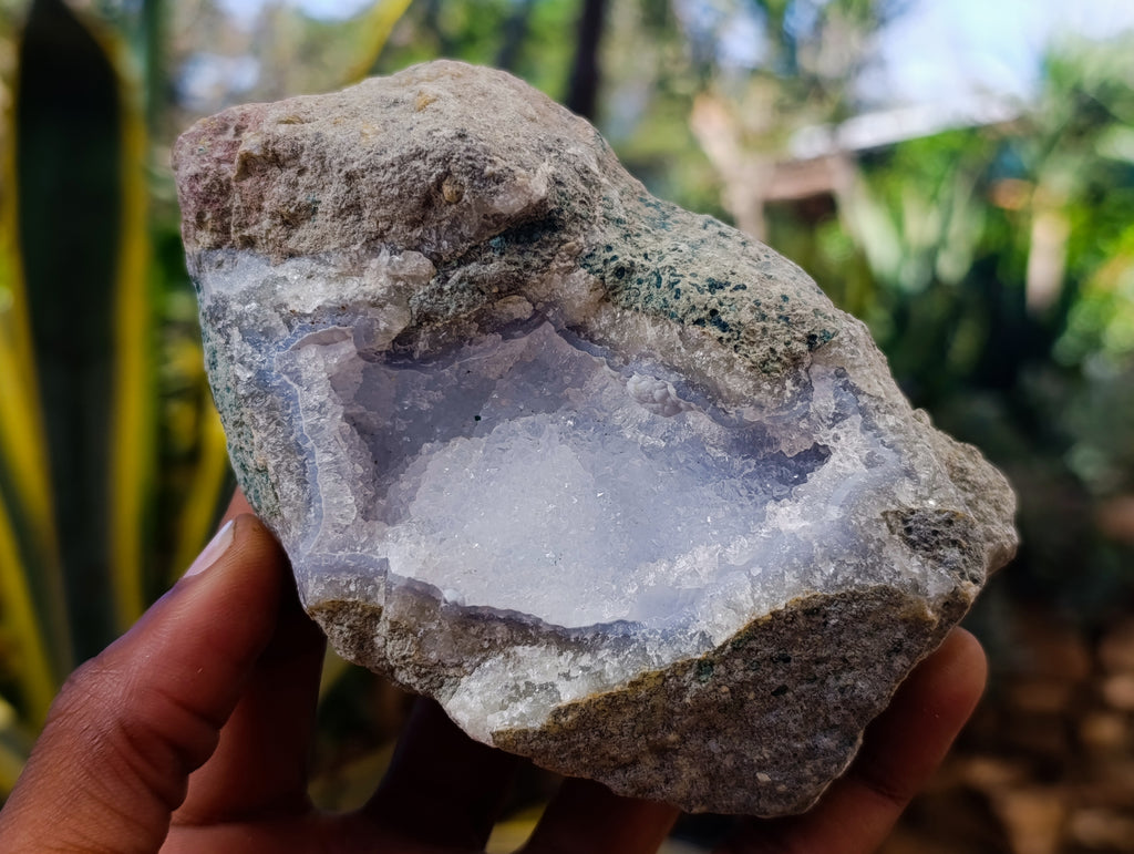 Natural Blue Lace Agate Geodes x 5 From Nsanje, Malawi - Toprock Gemstones and Minerals 