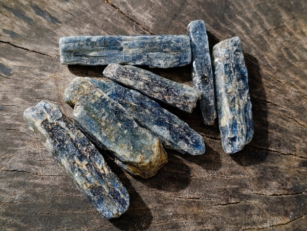 Natural Fluorescent Blue Kyanite Crystals x 1.7 Kg Lot From Karoi, Zimbabwe