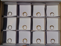 Polished Selection of 9 Carat Gold Plated Faceted Rings x 12 From Southern Africa