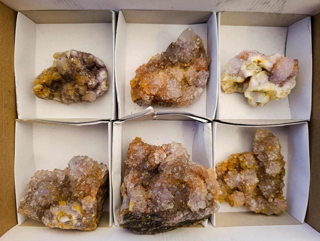 Natural Ametrine and Amethyst Spirit Quartz Clusters x 6 From South Africa - Toprock Gemstones and Minerals 