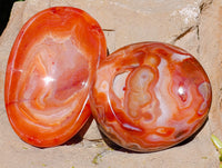 Polished Carnelian Agate Bowls x 3 From Madagascar