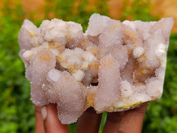Natural Sunburst Amethyst and Cactus Spirit Quartz Clusters x 2 From South Africa