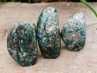 Polished Emerald Mica In Matrix Standing Free Forms x 6 From Mutoko, Zimbabwe
