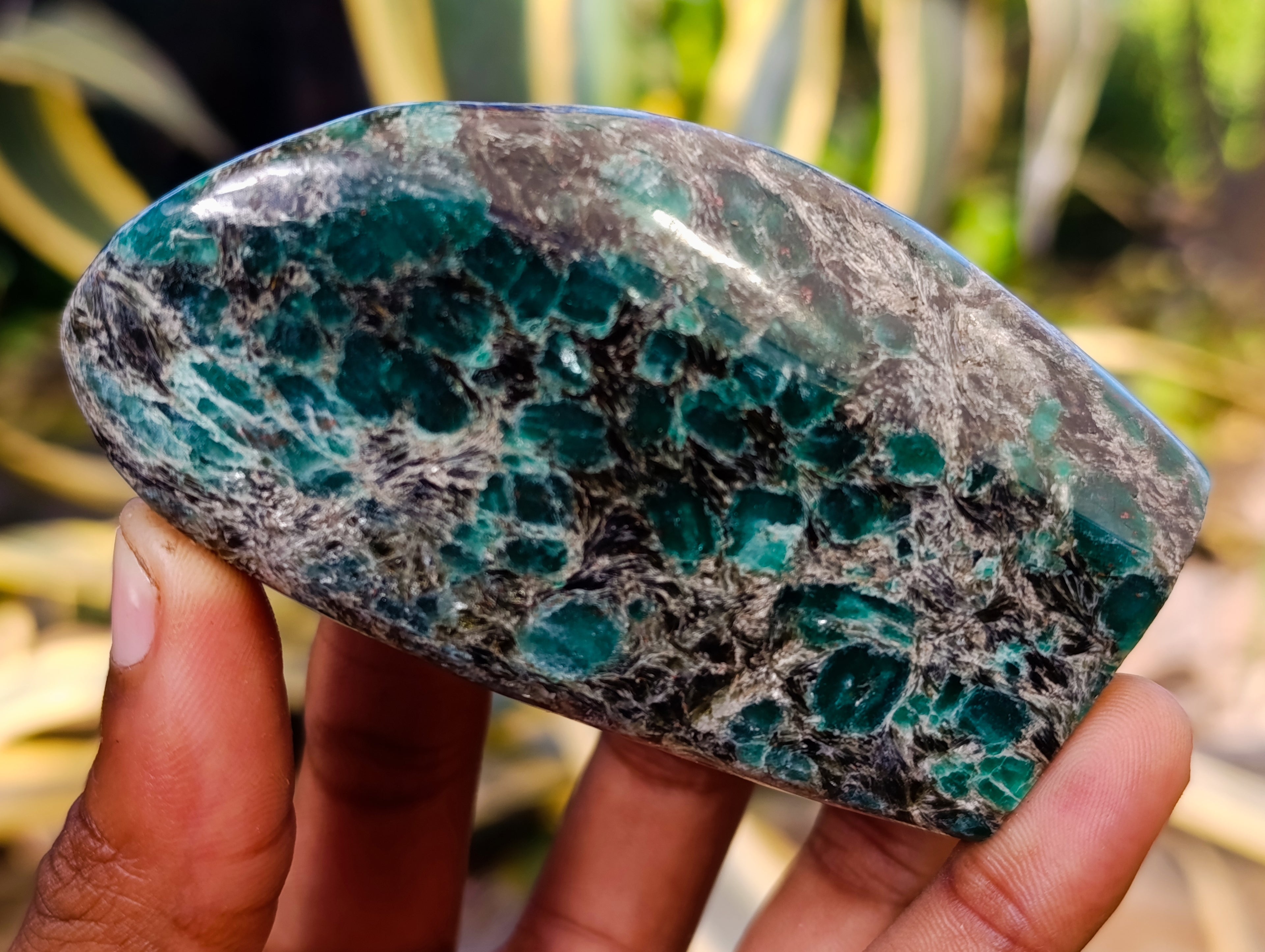 Polished Emerald Mica In Matrix Standing Free Forms x 6 From Mutoko, Zimbabwe - Toprock Gemstones and Minerals 