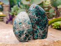 Polished Emerald Mica In Matrix Standing Free Forms x 6 From Mutoko, Zimbabwe