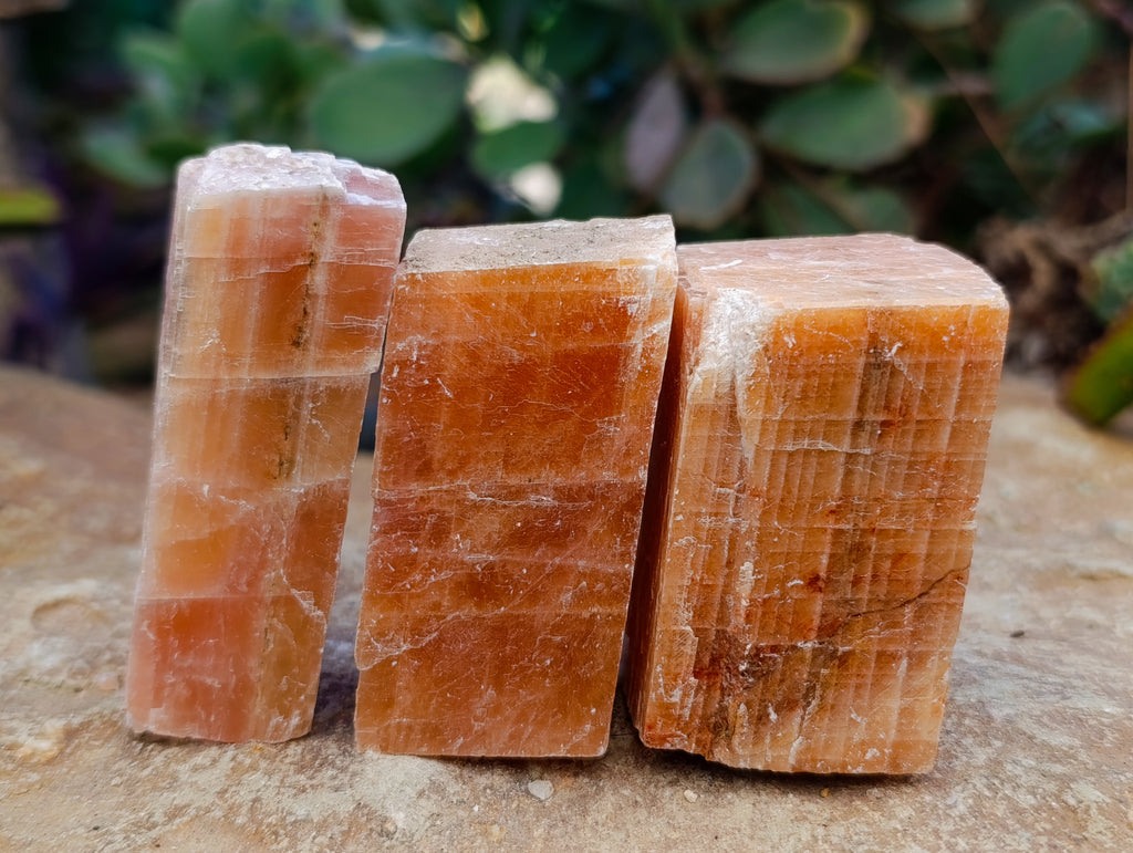Natural Rhombohedral Sunset Orange Calcite Specimens x 24 From Spitzkop, Namibia - Toprock Gemstones and Minerals 