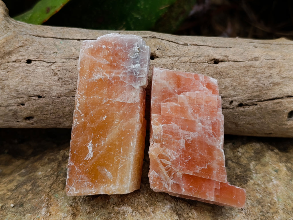 Natural Rhombohedral Sunset Orange Calcite Specimens x 24 From Spitzkop, Namibia - Toprock Gemstones and Minerals 