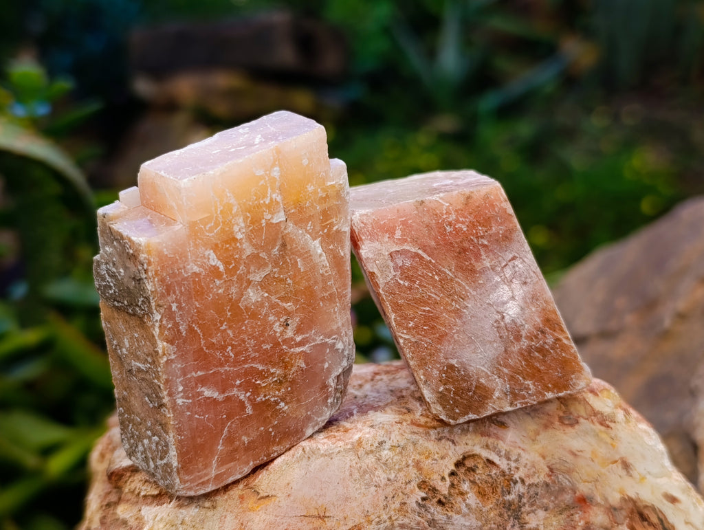 Natural Rhombohedral Sunset Orange Calcite Specimens x 24 From Spitzkop, Namibia - Toprock Gemstones and Minerals 