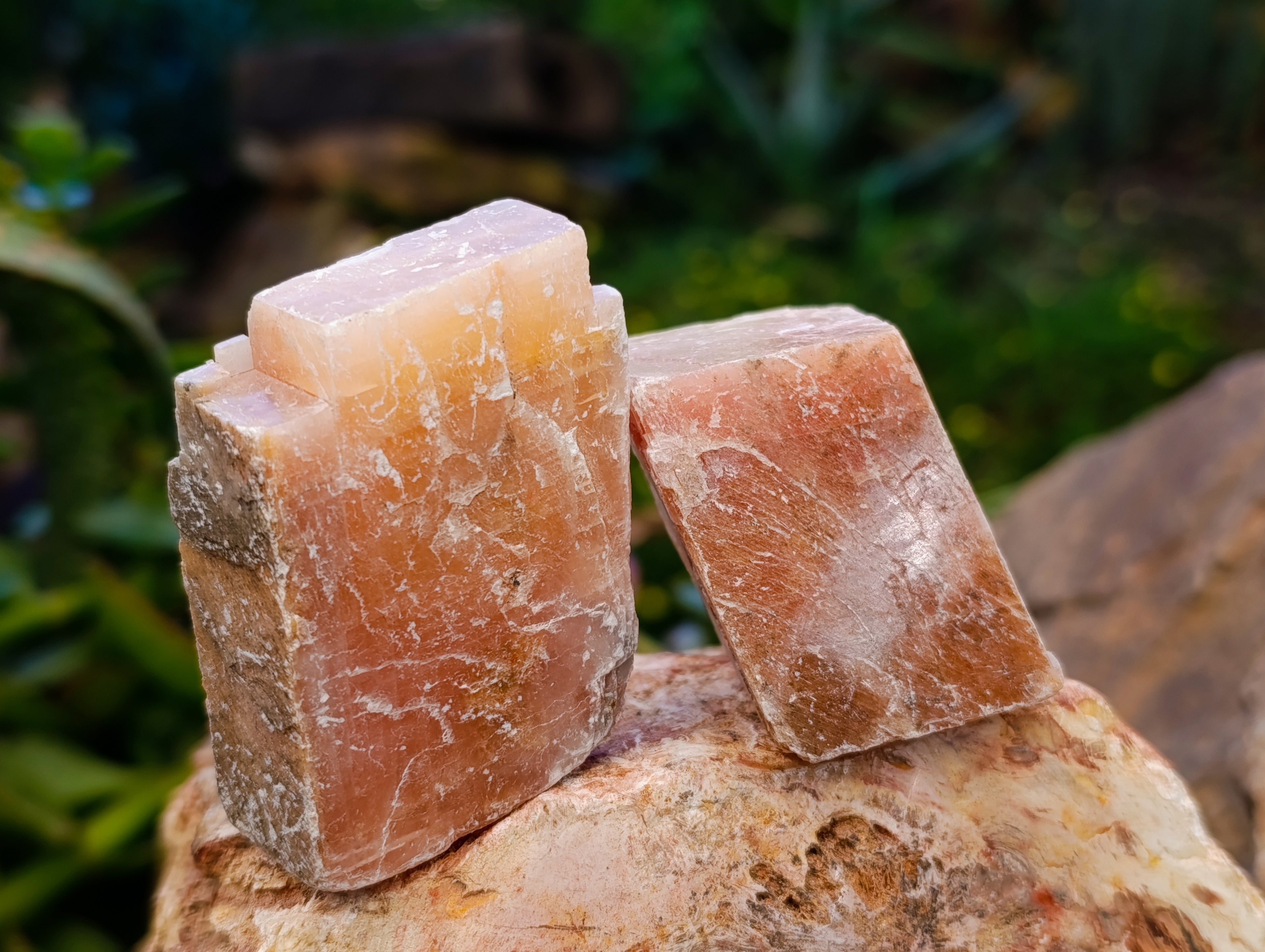 Natural Rhombohedral Sunset Orange Calcite Specimens x 24 From Spitzkop, Namibia - Toprock Gemstones and Minerals 
