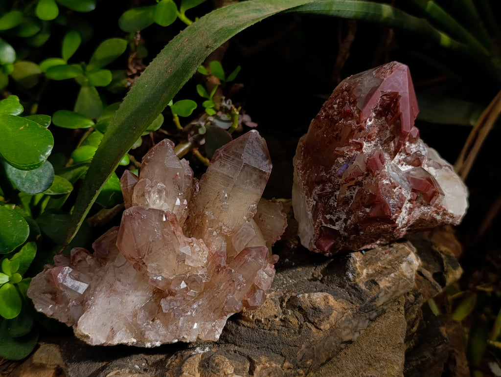 Natural Red Hematoid Quartz Clusters x 3 From Karoi, Zimbabwe - Toprock Gemstones and Minerals 