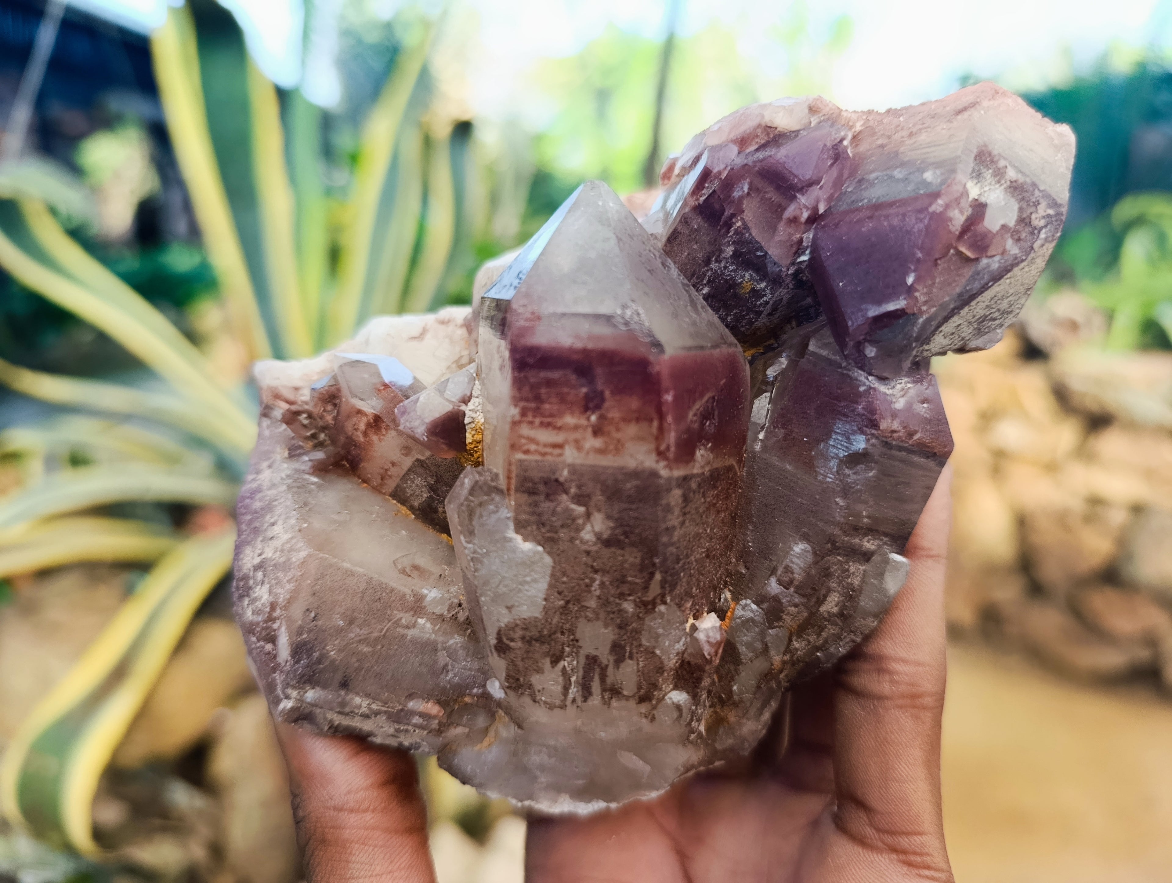 Natural Red Hematoid Quartz Clusters x 3 From Karoi, Zimbabwe - Toprock Gemstones and Minerals 