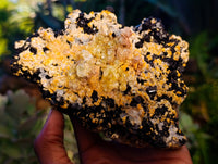 Natural Schorl Black Tourmaline with Hyalite Opal and Green Fluorite x 2 From Erongo, Namibia - Toprock Gemstones and Minerals 