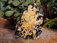 Natural Schorl Black Tourmaline with Hyalite Opal and Green Fluorite x 2 From Erongo, Namibia - Toprock Gemstones and Minerals 