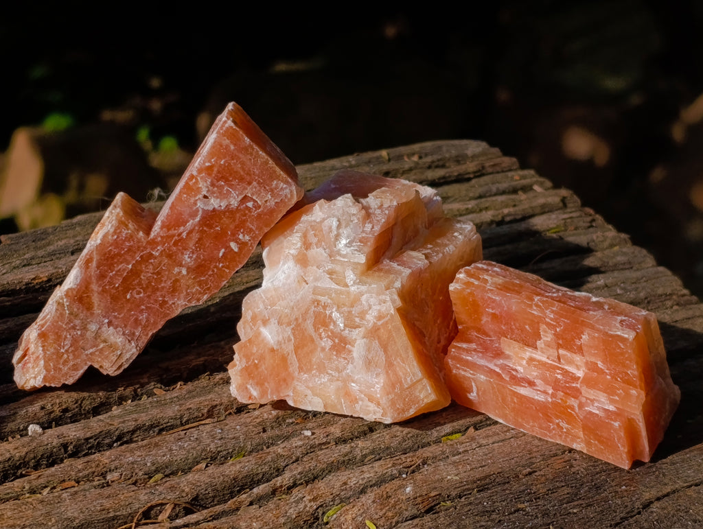 Natural Rhombohedral Sunset Orange Calcite Specimens x 24 From Spitzkop, Namibia - Toprock Gemstones and Minerals 