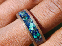 Hand Made Flower Banded Malachite Rings x 18 From Congo
