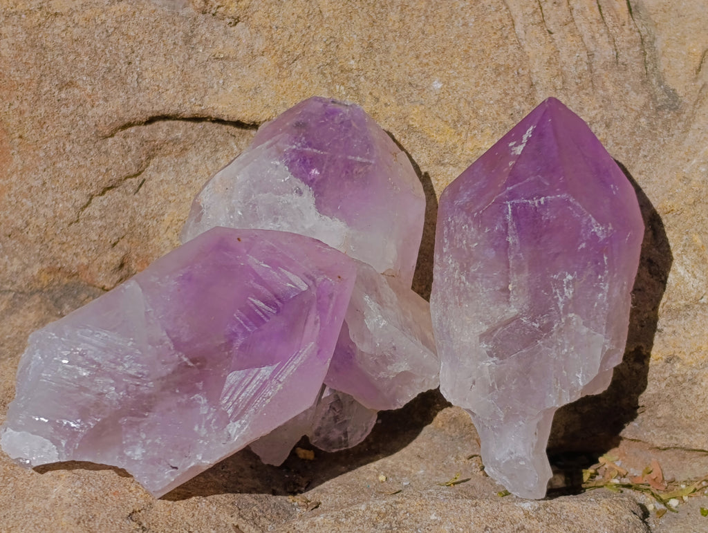 Natural Purple Amethyst and Golden Limonite Single Quartz Crystals x 3.19 Kg Lot From Zambia - Toprock Gemstones and Minerals 