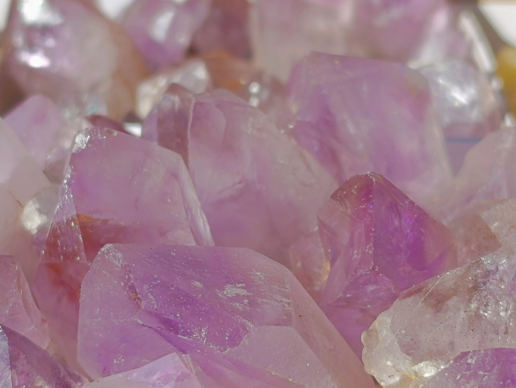 Natural Purple Amethyst and Golden Limonite Single Quartz Crystals x 3.19 Kg Lot From Zambia - Toprock Gemstones and Minerals 