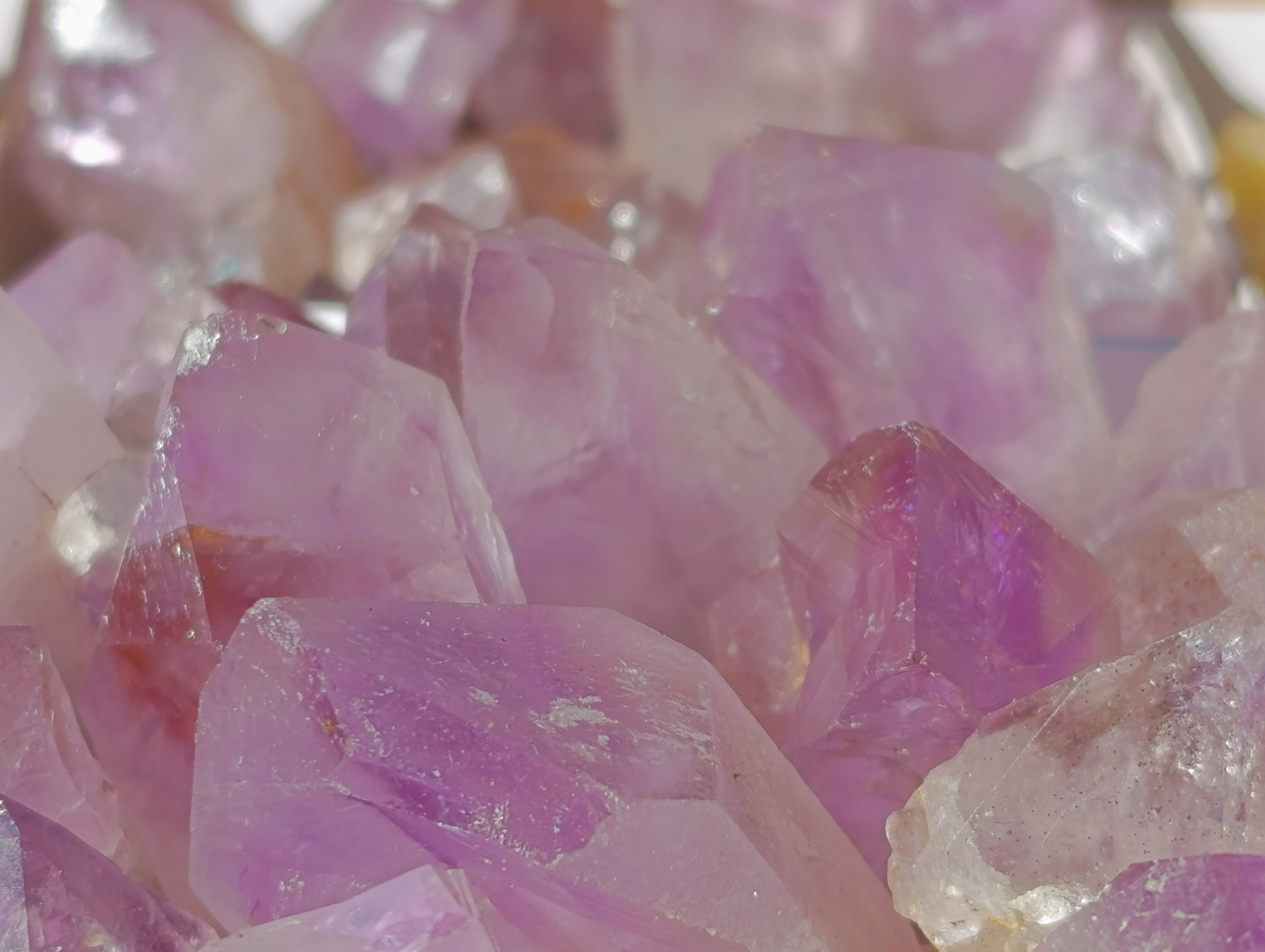 Natural Purple Amethyst and Golden Limonite Single Quartz Crystals x 3.19 Kg Lot From Zambia - Toprock Gemstones and Minerals 