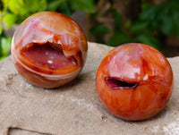 Polished Carnelian Agate Spheres x 7 From Madagascar