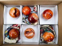 Polished Carnelian Agate Spheres x 7 From Madagascar