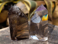 Polished Mixed Quartz Crystals Including Golden Rutile Quartz x 6 from Madagascar - Toprock Gemstones and Minerals 