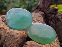 Polished Green Fluorite Palm Stones x 35 From Madagascar - Toprock Gemstones and Minerals 