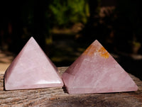 Polished Rose Quartz Pyramids x 6 From Ambatondrazaka, Madagascar - Toprock Gemstones and Minerals 