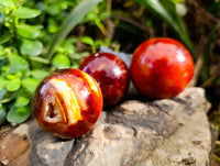 Polished Carnelian Agate Spheres x 6 From Madagascar