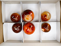 Polished Carnelian Agate Spheres x 6 From Madagascar