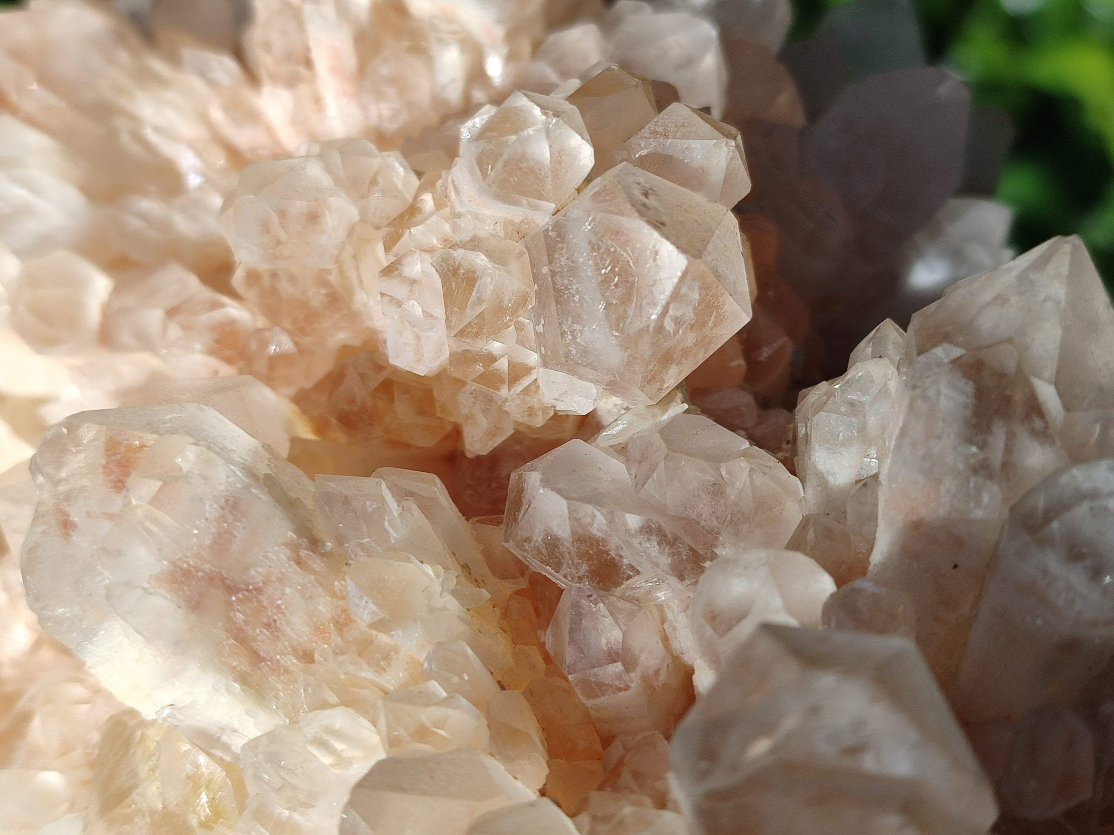 Natural White Phantom and Hematoid Quartz Crystal Clusters x 3 From Madagascar - Toprock Gemstones and Minerals 