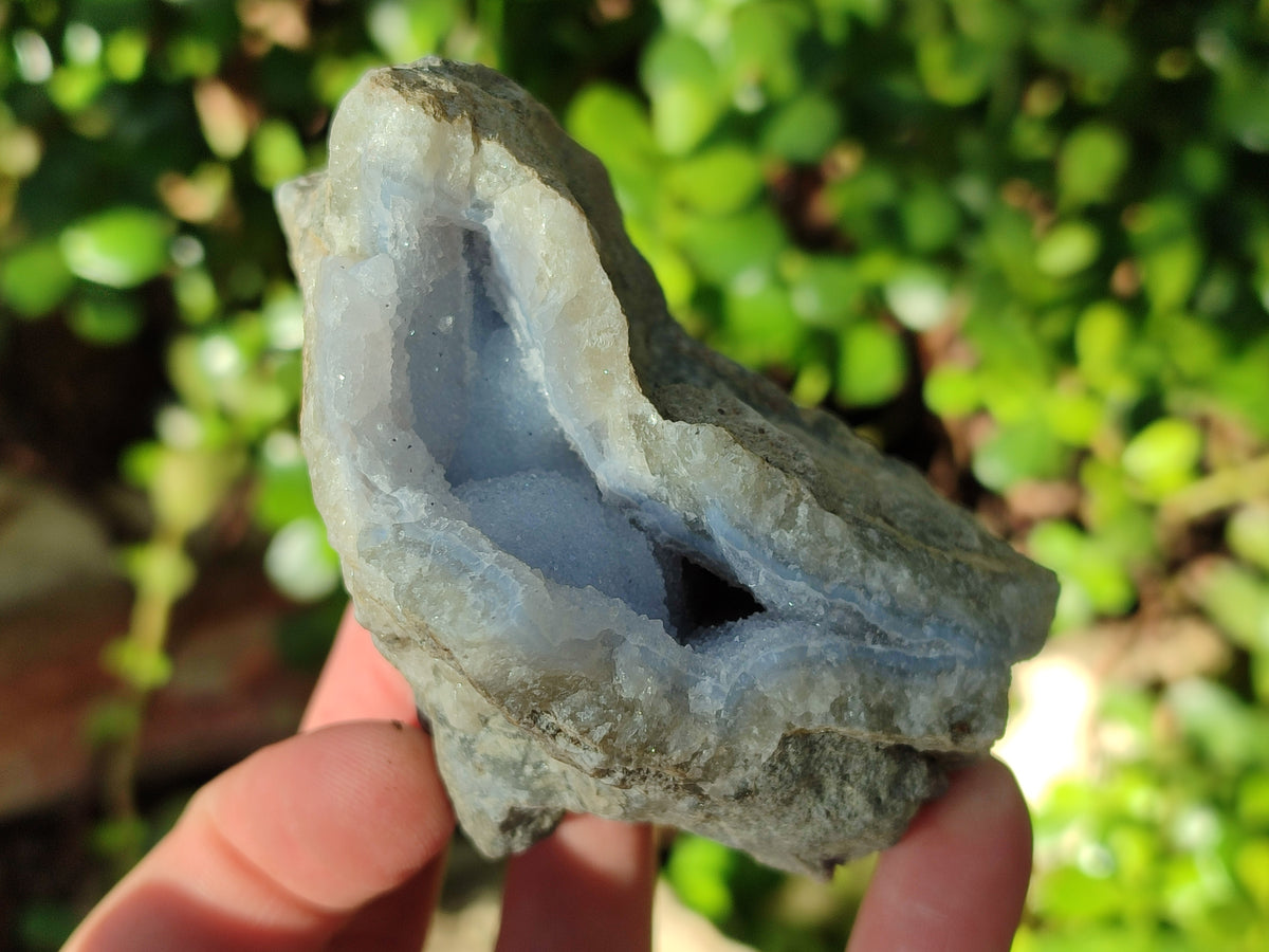 Natural Blue Lace Agate Geode Specimens x 12 From Nsanje, Malawi - Toprock Gemstones and Minerals 
