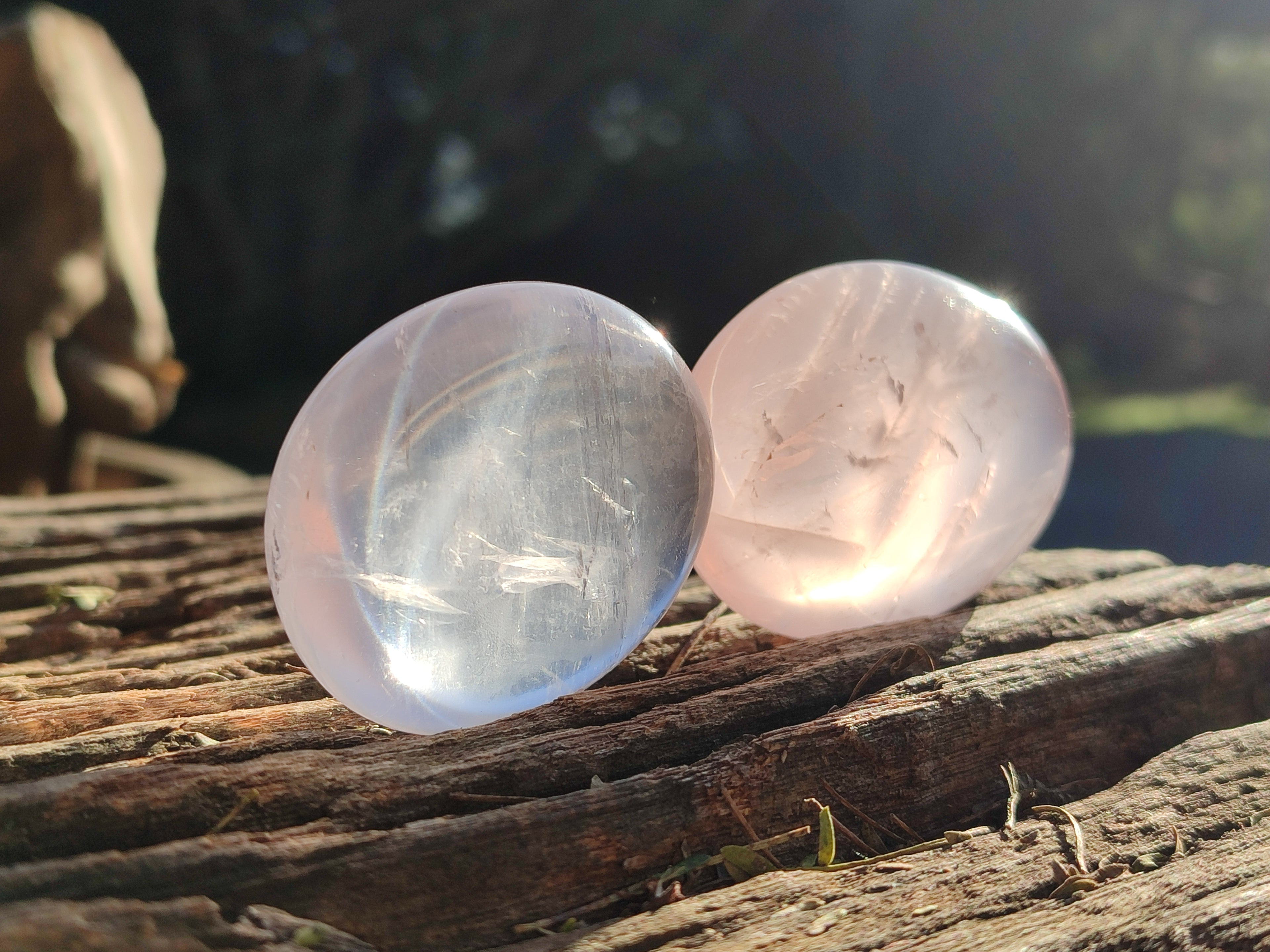 Polished Rose Quartz Palm Stones x 24 From Ambatondrazaka, Madagascar - Toprock Gemstones and Minerals 