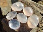 Polished Rose Quartz Palm Stones x 24 From Ambatondrazaka, Madagascar - Toprock Gemstones and Minerals 