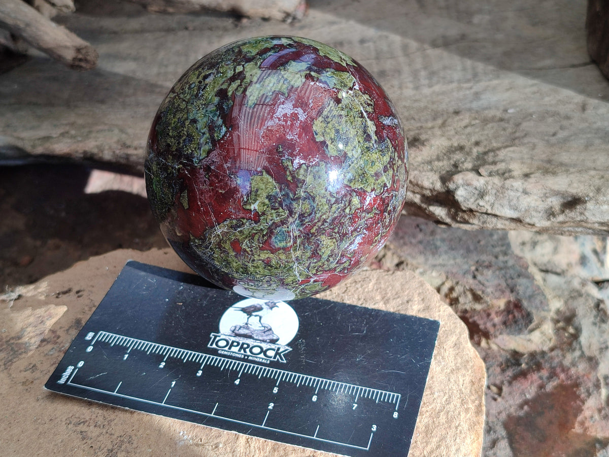 Polished Bastite Dragons Blood Stone Sphere-Ball x 3 From Tshipise, South Africa - Toprock Gemstones and Minerals 