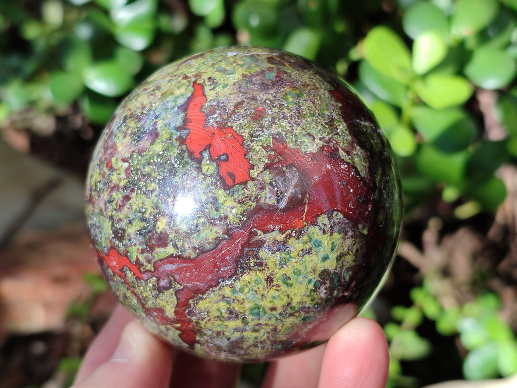 Polished Bastite Dragons Blood Stone Sphere-Ball x 3 From Tshipise, South Africa - Toprock Gemstones and Minerals 