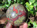 Polished Bastite Dragons Blood Stone Sphere-Ball x 3 From Tshipise, South Africa - Toprock Gemstones and Minerals 