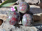 Polished Bastite Dragons Blood Stone Sphere-Ball x 3 From Tshipise, South Africa - Toprock Gemstones and Minerals 