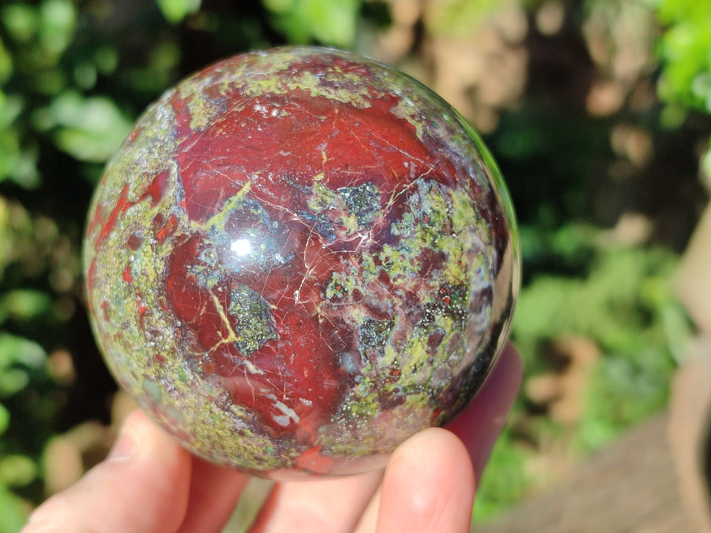 Polished Bastite Dragons Blood Stone Sphere-Ball x 3 From Tshipise, South Africa - Toprock Gemstones and Minerals 