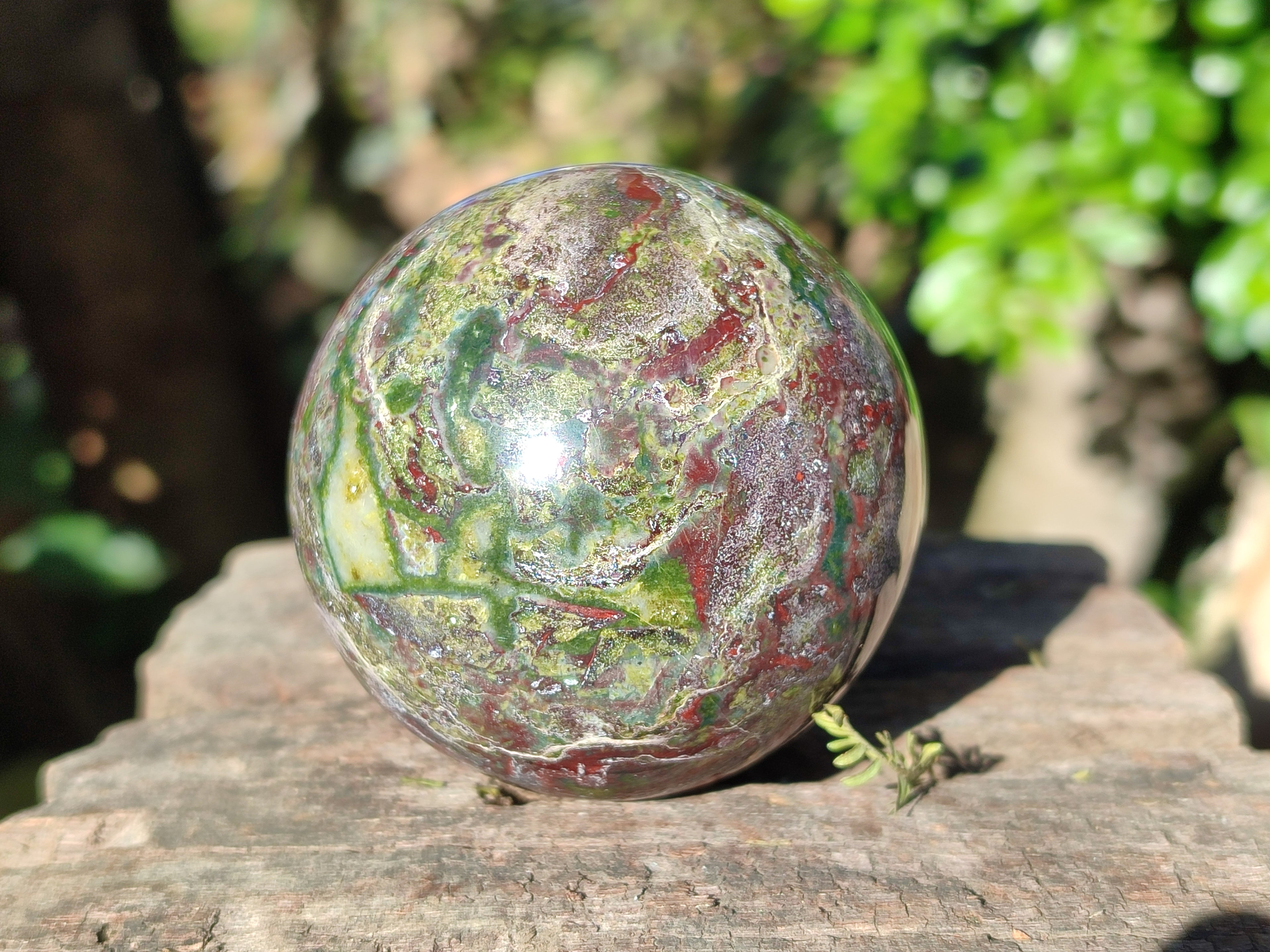 Polished Bastite Dragons Blood Stone Sphere-Ball x 3 From Tshipise, South Africa - Toprock Gemstones and Minerals 