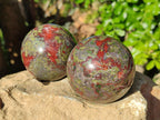 Polished Bastite Dragons Blood Stone Sphere-Ball x 3 From Tshipise, South Africa - Toprock Gemstones and Minerals 