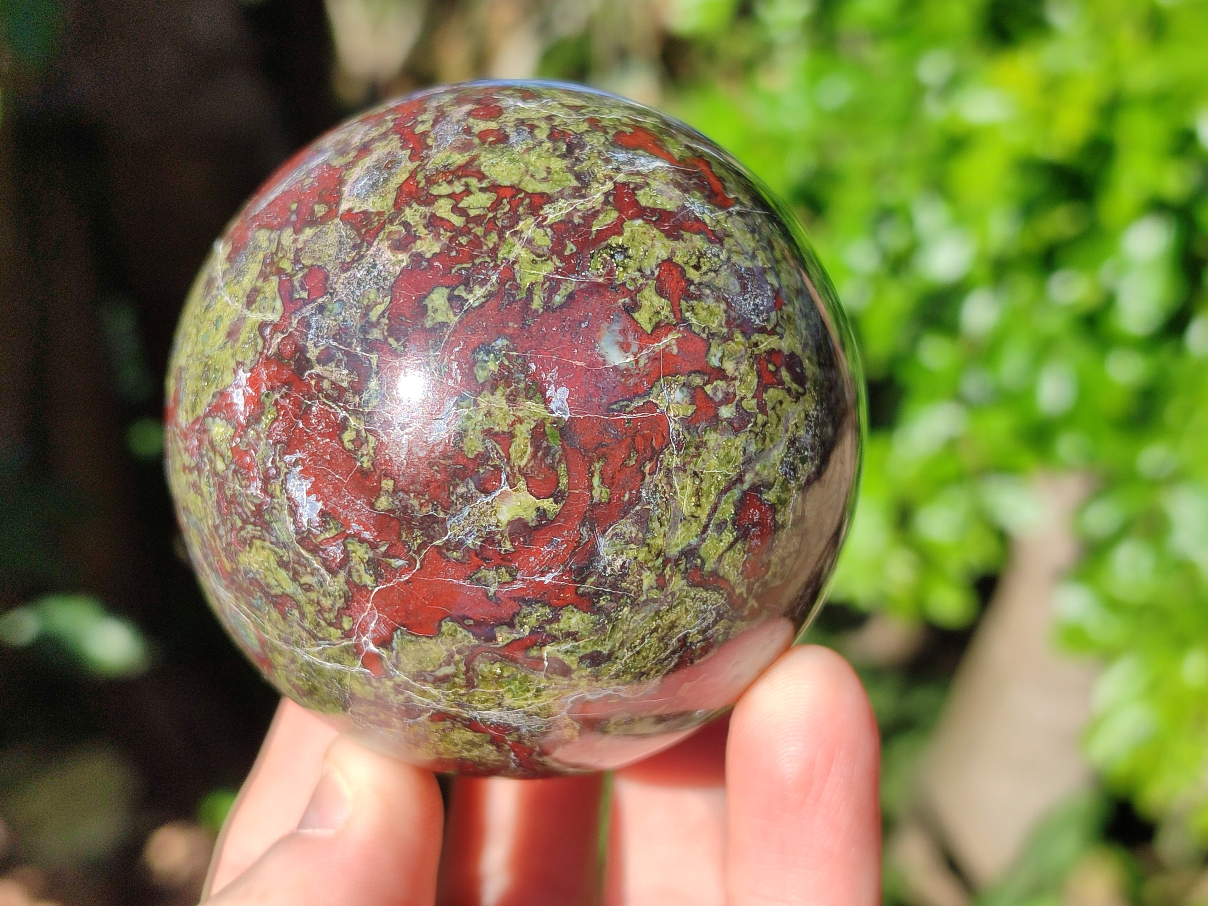 Polished Bastite Dragons Blood Stone Sphere-Ball x 3 From Tshipise, South Africa - Toprock Gemstones and Minerals 