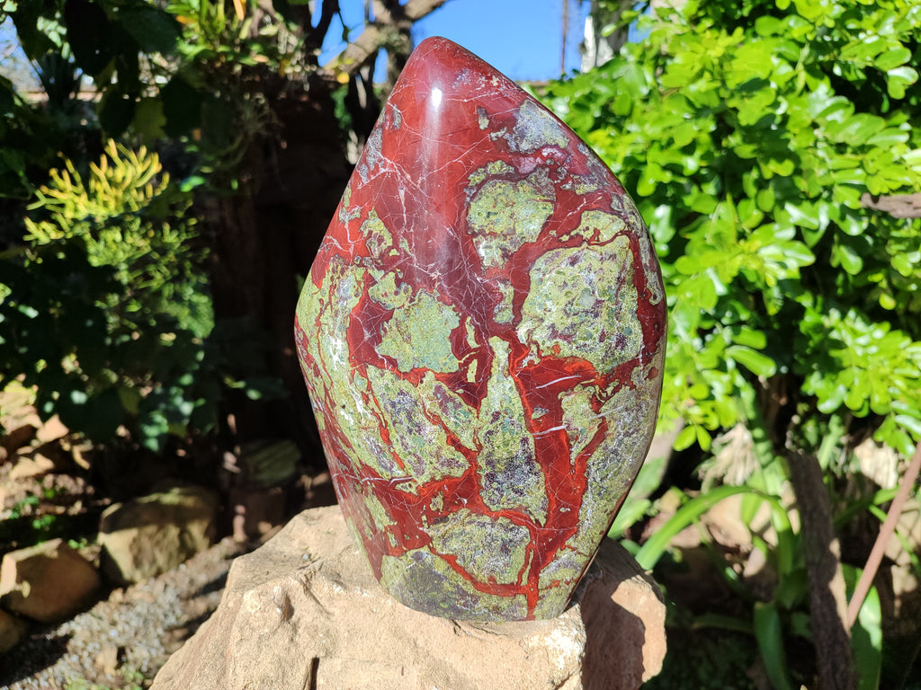 Polished Large Bastite Dragons Blood Stone Standing Free Form x 1 From Tshipise, South Africa - Toprock Gemstones and Minerals 