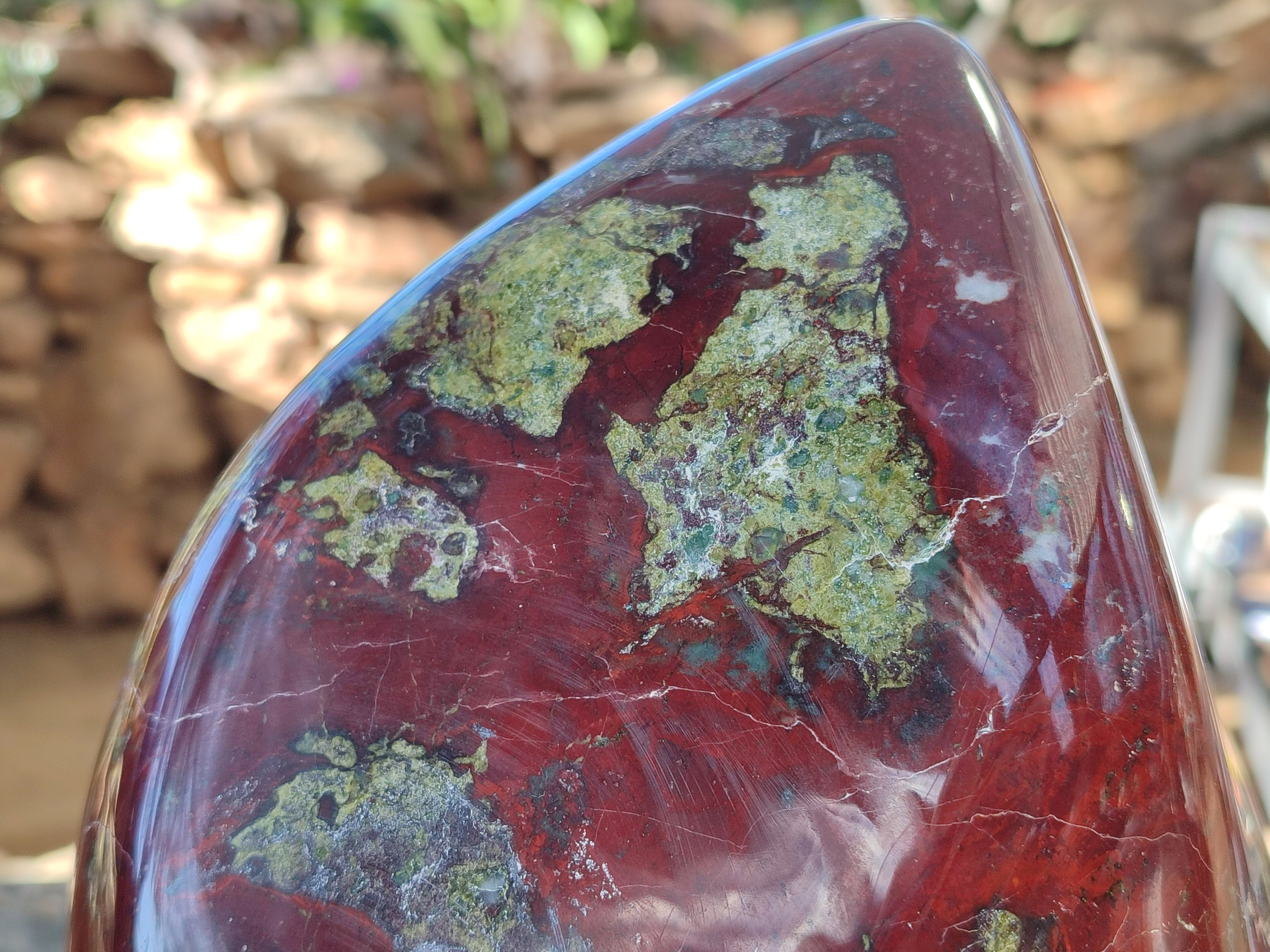 Polished Large Bastite Dragons Blood Stone Standing Free Form x 1 From Tshipise, South Africa - Toprock Gemstones and Minerals 