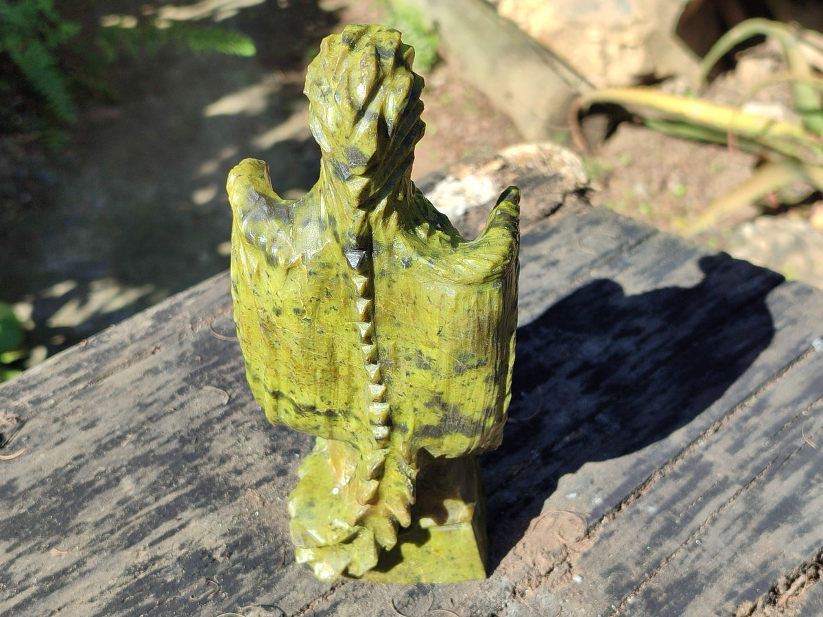 Polished Leopard Stone German Dragon Carving x 1 From Zimbabwe - Toprock Gemstones and Minerals 