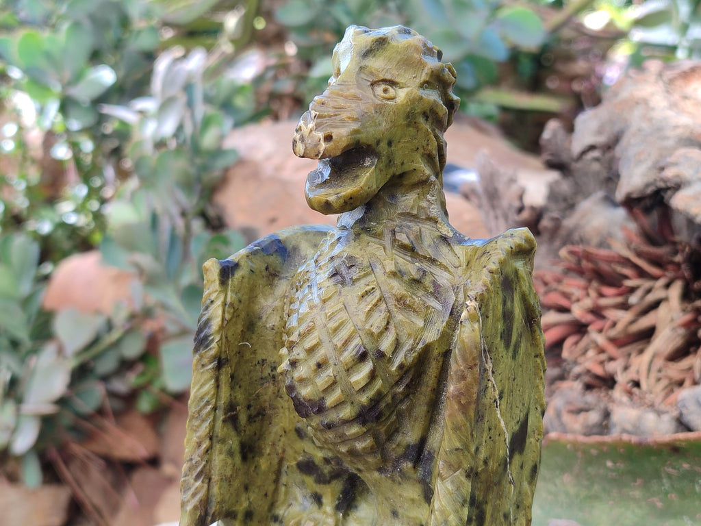 Polished Leopard Stone German Dragon Carving x 1 From Zimbabwe - Toprock Gemstones and Minerals 