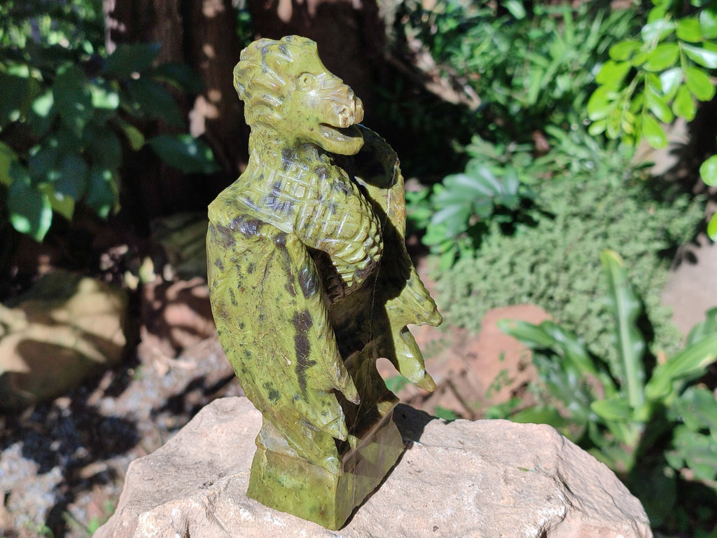 Polished Leopard Stone German Dragon Carving x 1 From Zimbabwe - Toprock Gemstones and Minerals 