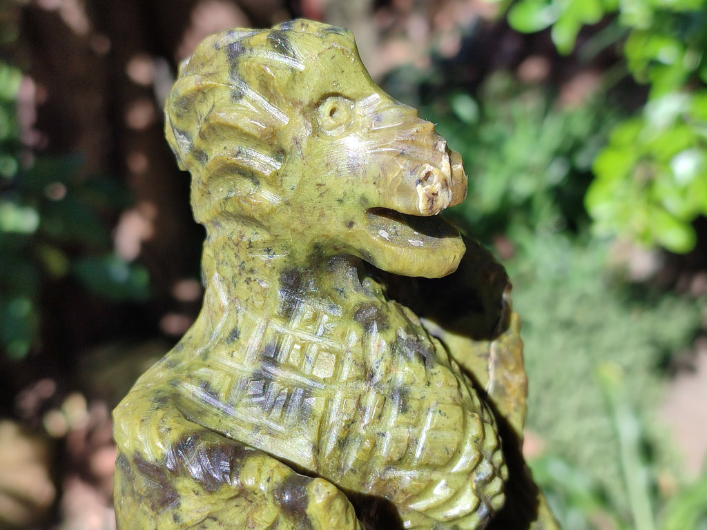 Polished Leopard Stone German Dragon Carving x 1 From Zimbabwe - Toprock Gemstones and Minerals 