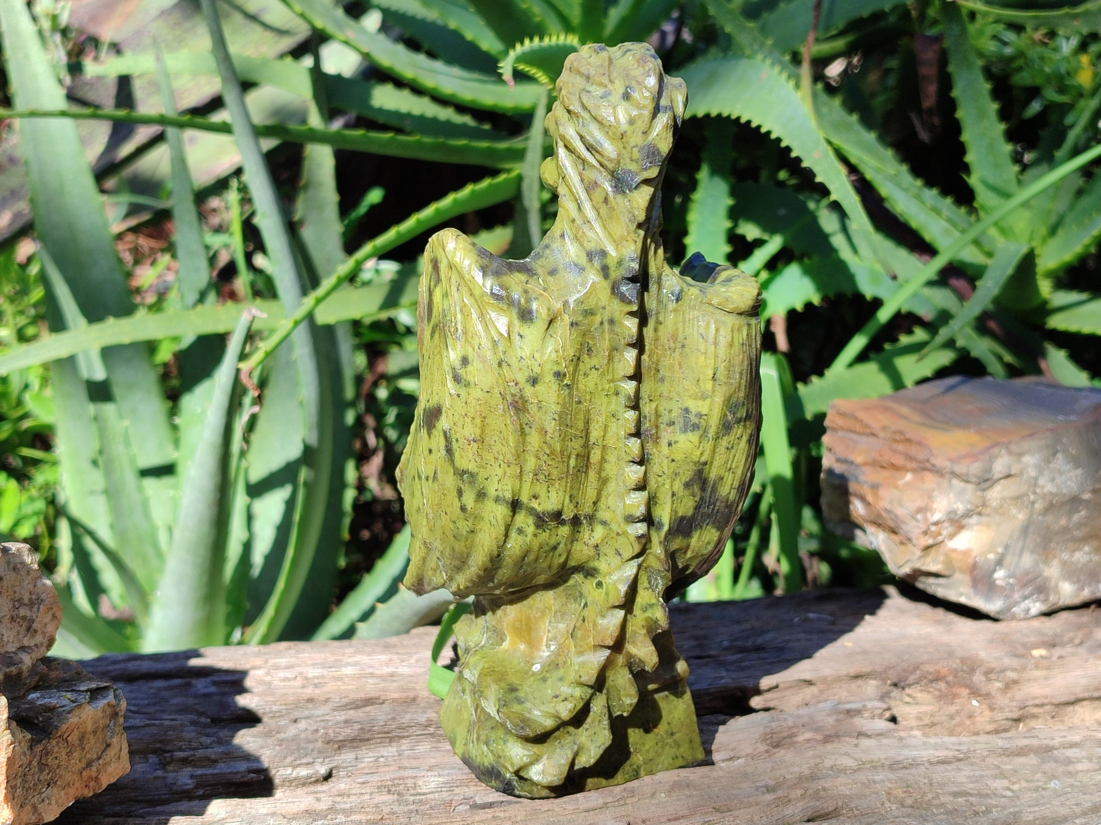 Polished Leopard Stone German Dragon Carving x 1 From Zimbabwe - Toprock Gemstones and Minerals 