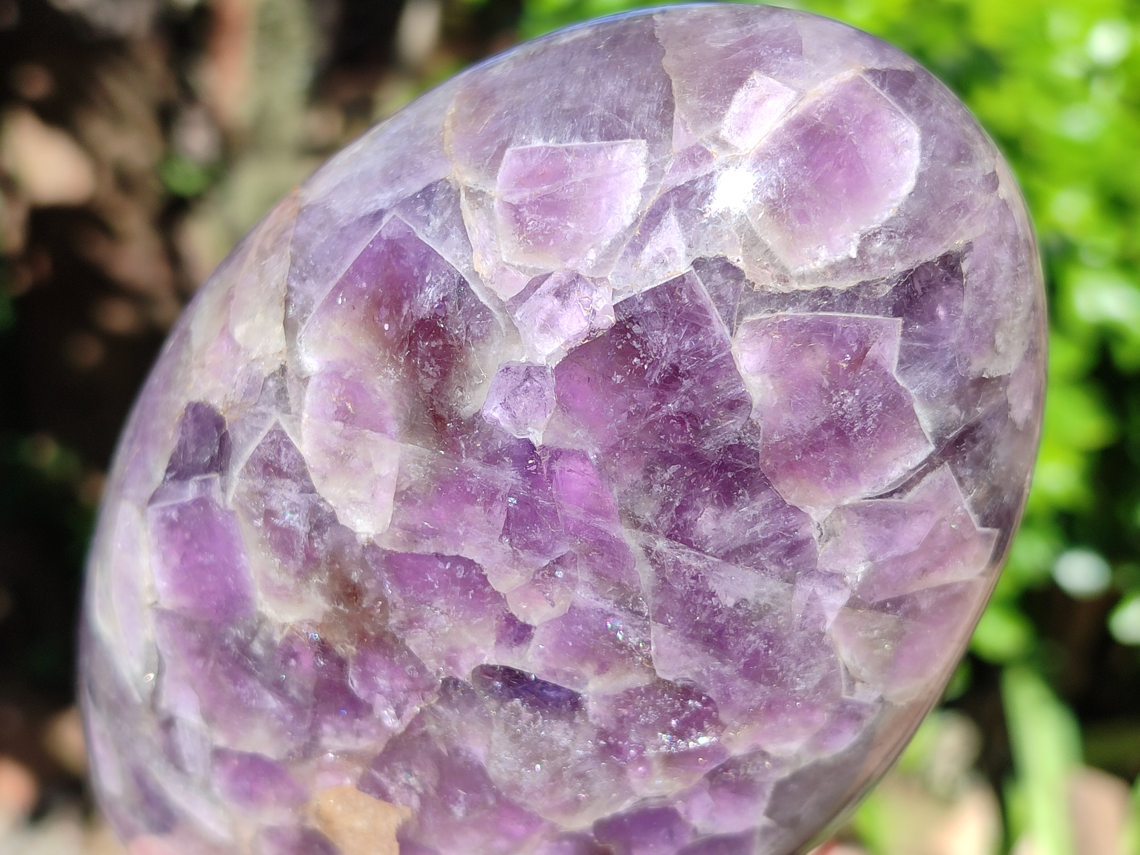 Polished Chevron Amethyst Standing Free Form x 1 From Ankazobe, Madagascar - Toprock Gemstones and Minerals 